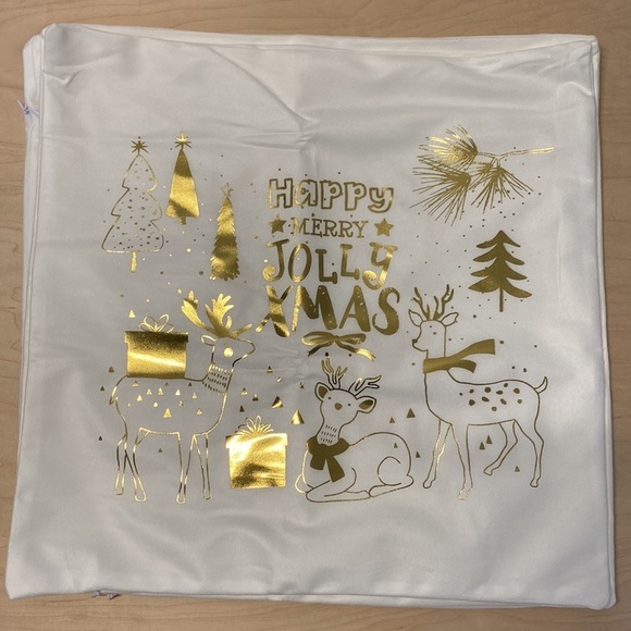 Christmas Pillow Covers, 4 Pack of Golden Snowflakes, 18 x 18 inches - Picture 2 of 7